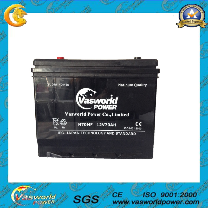 JIS Standard 12V N70mf Starting Battery