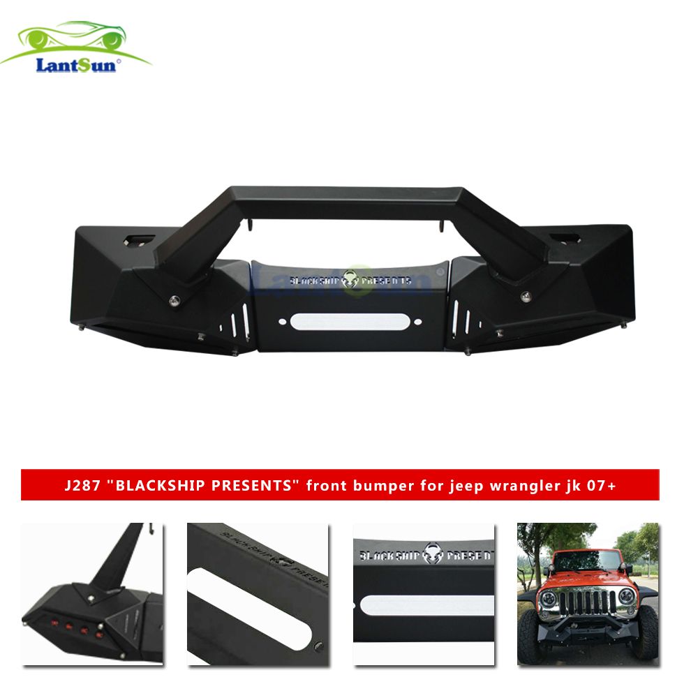 J287 Black Boat Front Bumper for Jeep Wrangler Jk