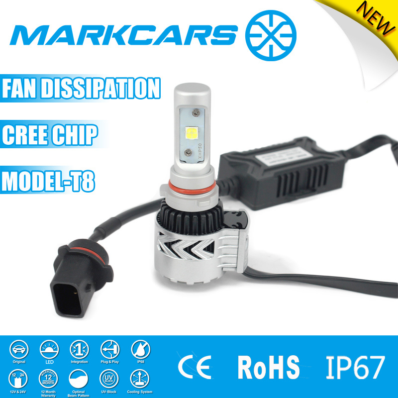 Markcars Fan T8 Car LED Light Auto Parts Headlight Bulb