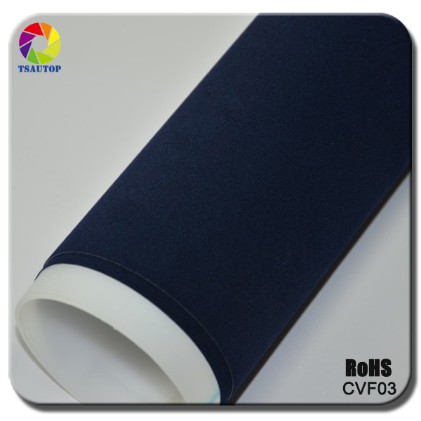 Tsautop 1.35*15m Dark Blue Velvet Car Wrap