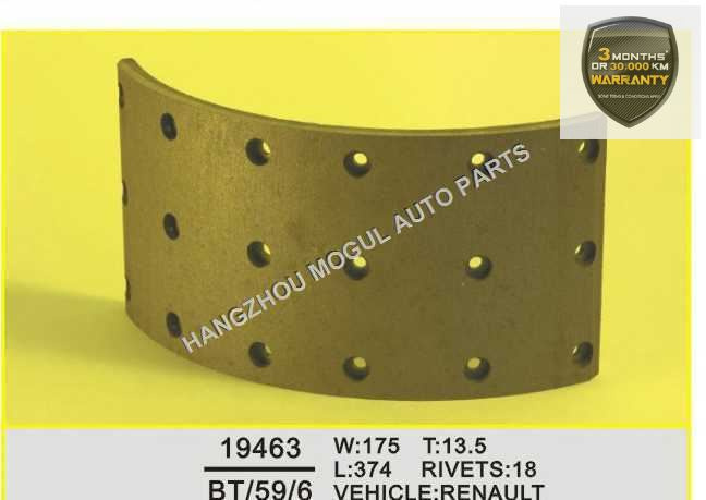 Premium Quality Brake Lining for Heavy Duty Truck (19463)