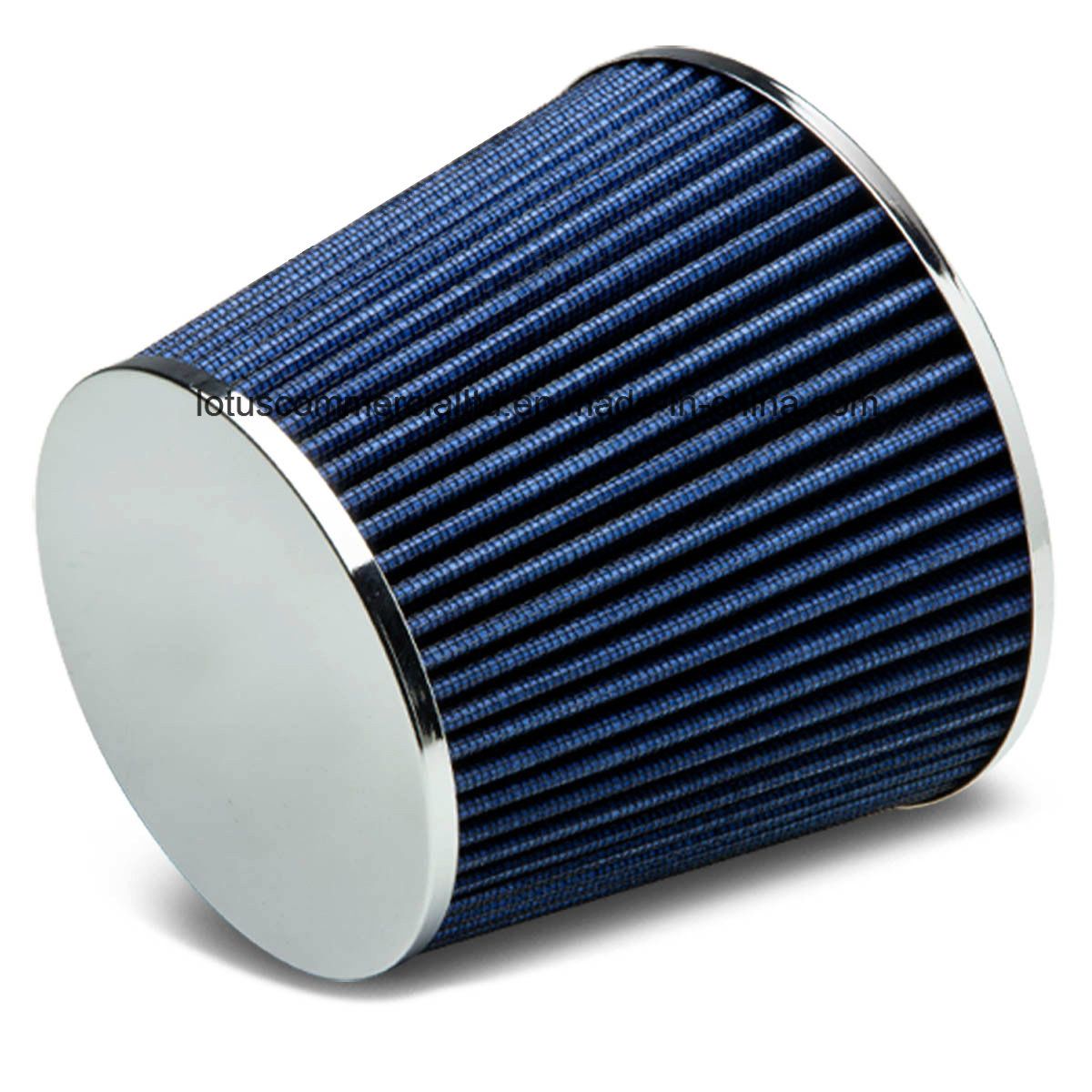 High Flow Round Chrome Top Blue Air Filter