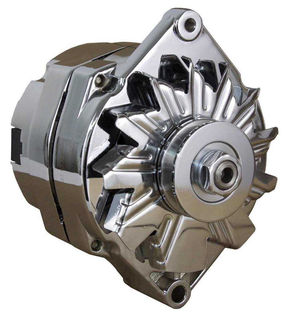 Chrome Chevy Alternator for 110A 3-Wire, 1-One Wire Setup Self-Exciting