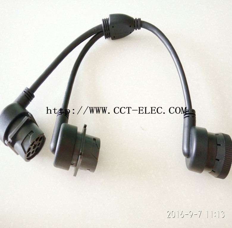 Deutsch 9p M to Deutsch 9p M +F Y Cable