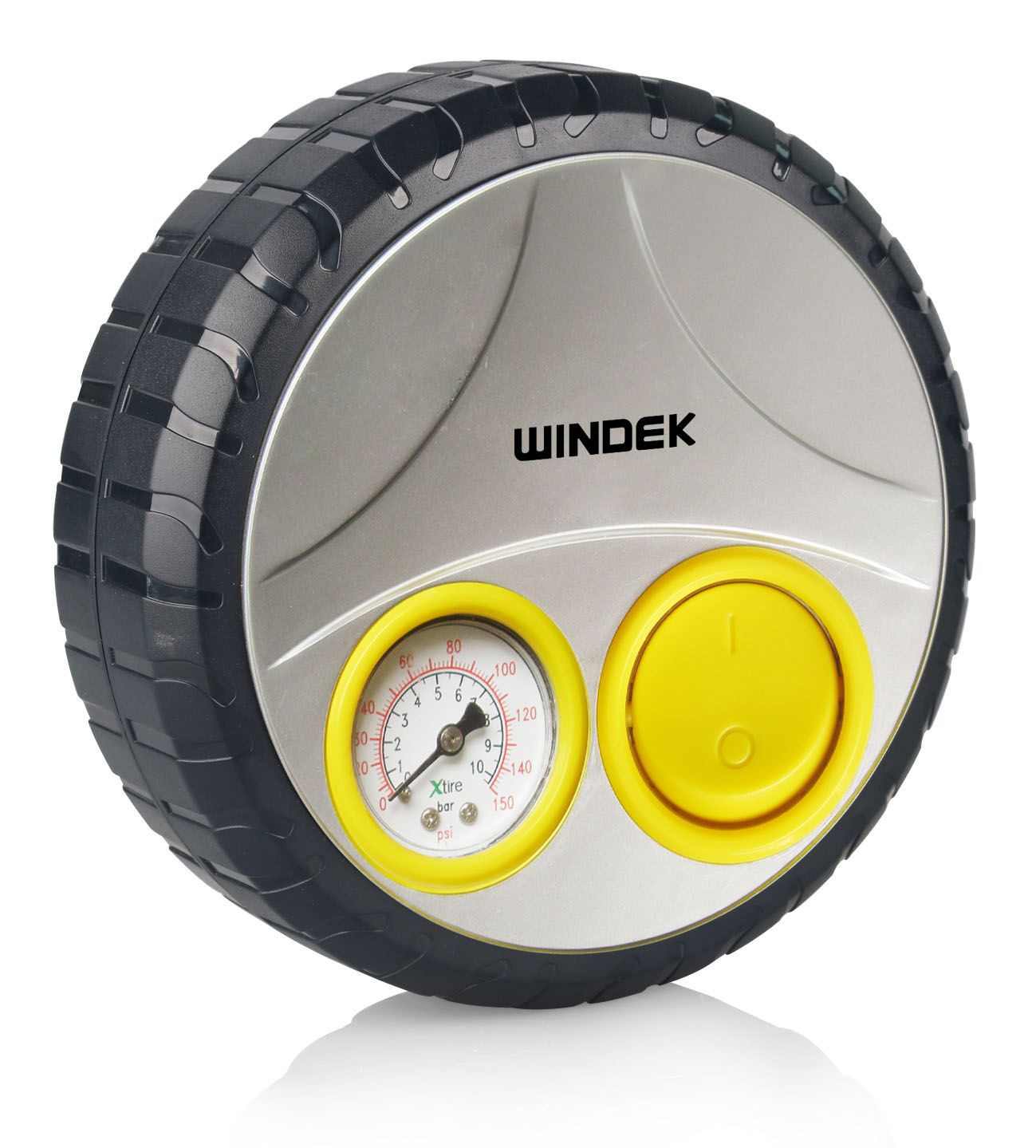 Portable 12V Round Shape Mini Air Compressor Analog Car Tire Inflator