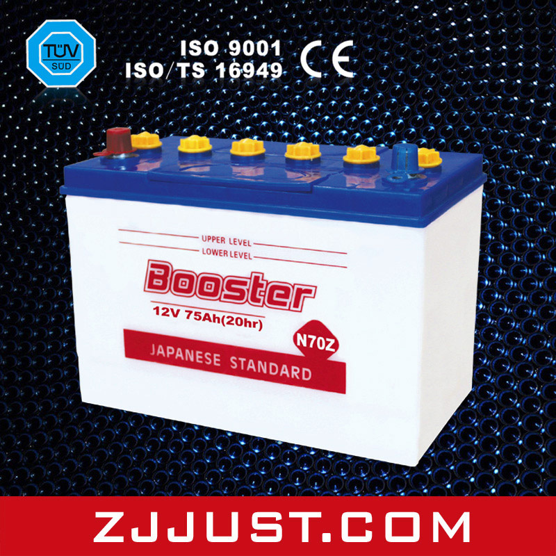 N70z 12V75ah 12volt Dry Low Self Discharge Car Battery