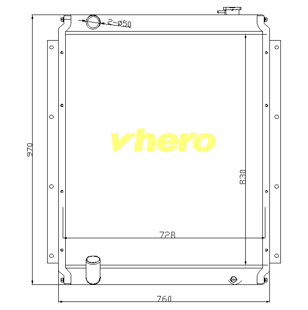 Heat Exchanger Aluminum Auto Radiator for Technical Vehicle Sany 205c