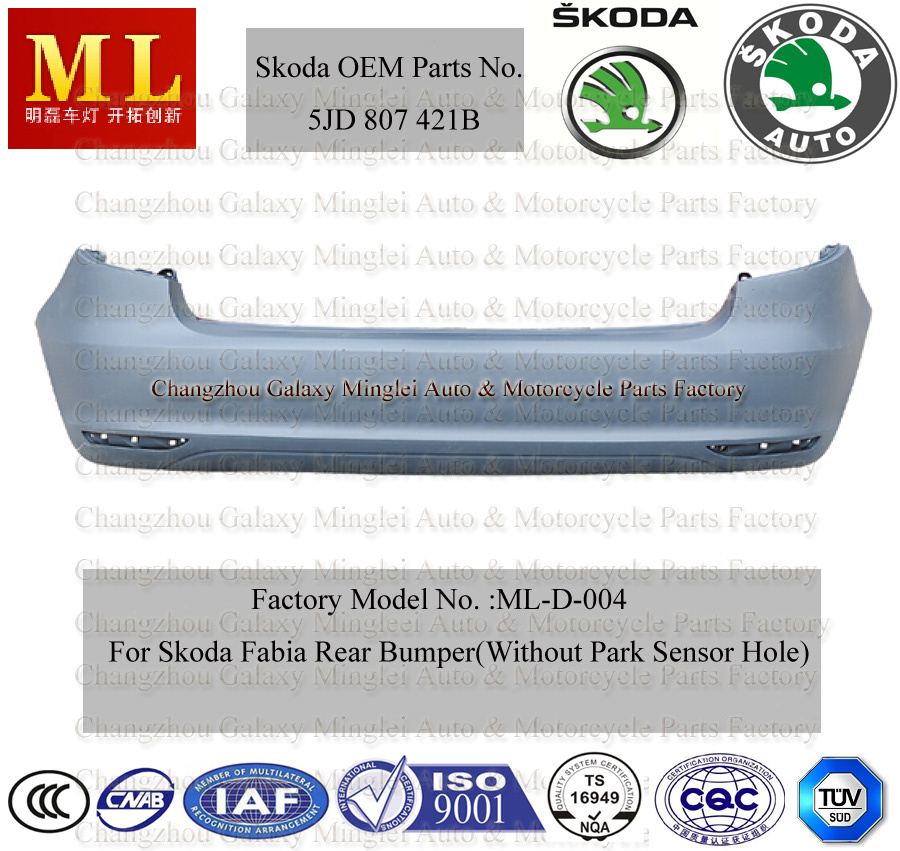 Rear Car Bumper for Skoda Fabia From 2007 (5JD807421B)