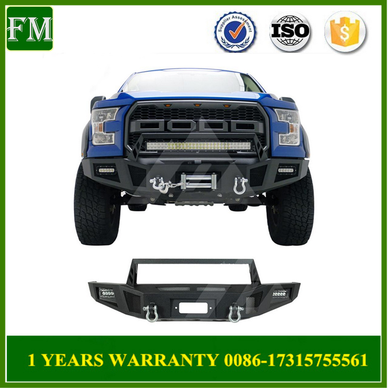 Heavy Duty Front Winch Bumper with LED Lights for 15-17 Ford F-150