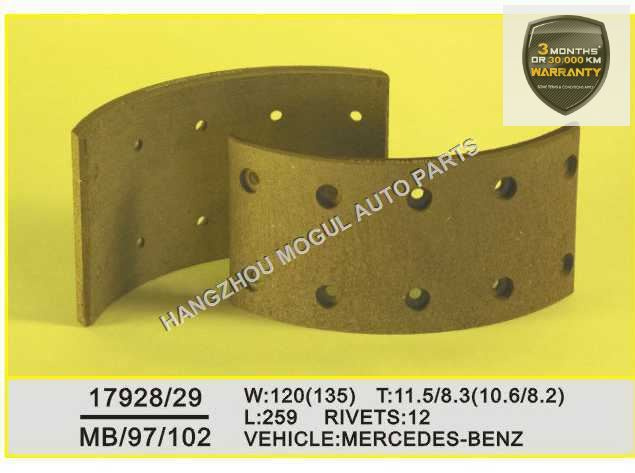 Premium Quality Brake Lining for Heavy Duty Truck (17928)