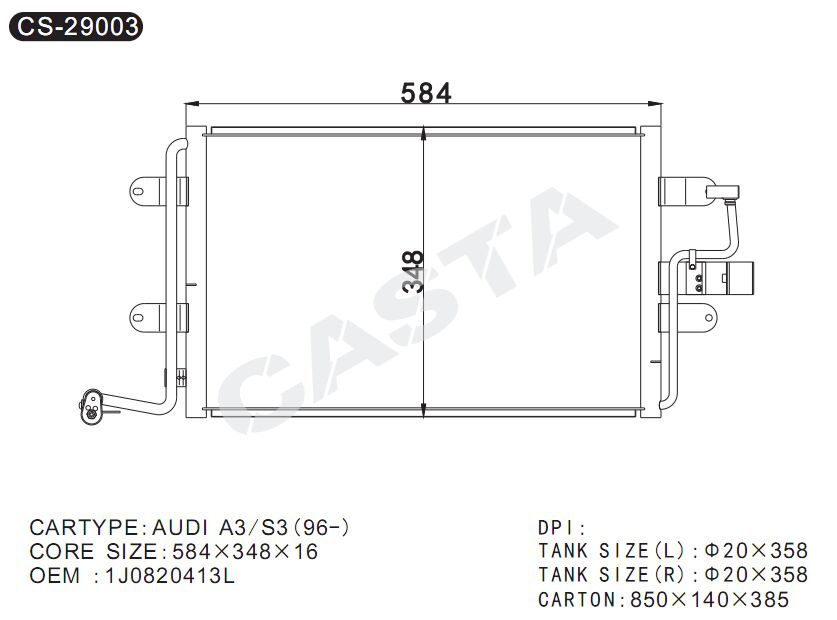 Whole sale auto condenser for Audi A3/S3 (96-)