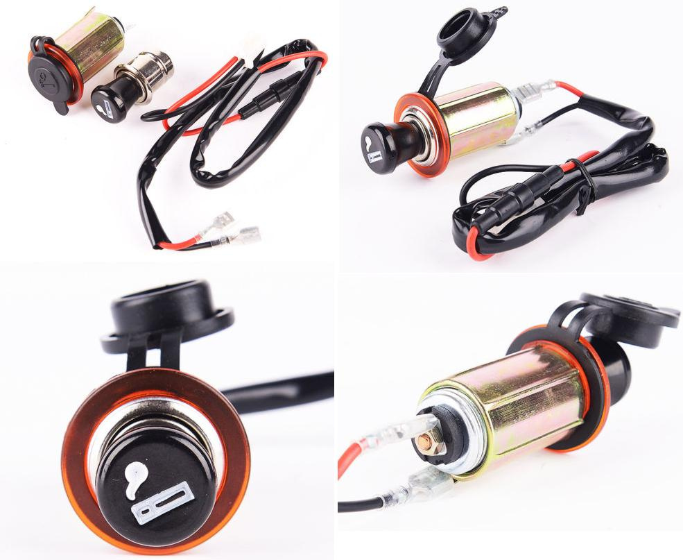 Motorcycle Waterproof Cigarette Lighter Socket/Outlet/ USB Charger Socketjack