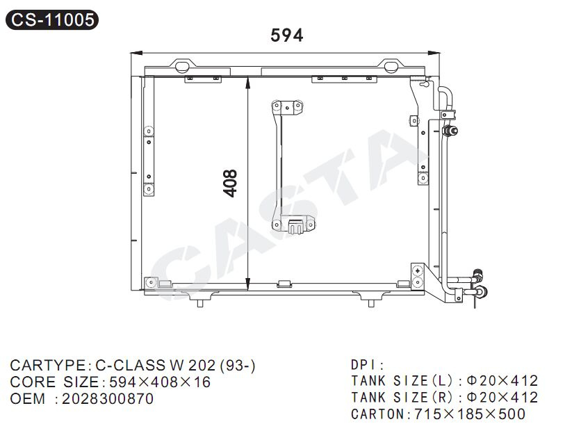 Cooling System Auto Condenser for Benz C-Class W202 (93)