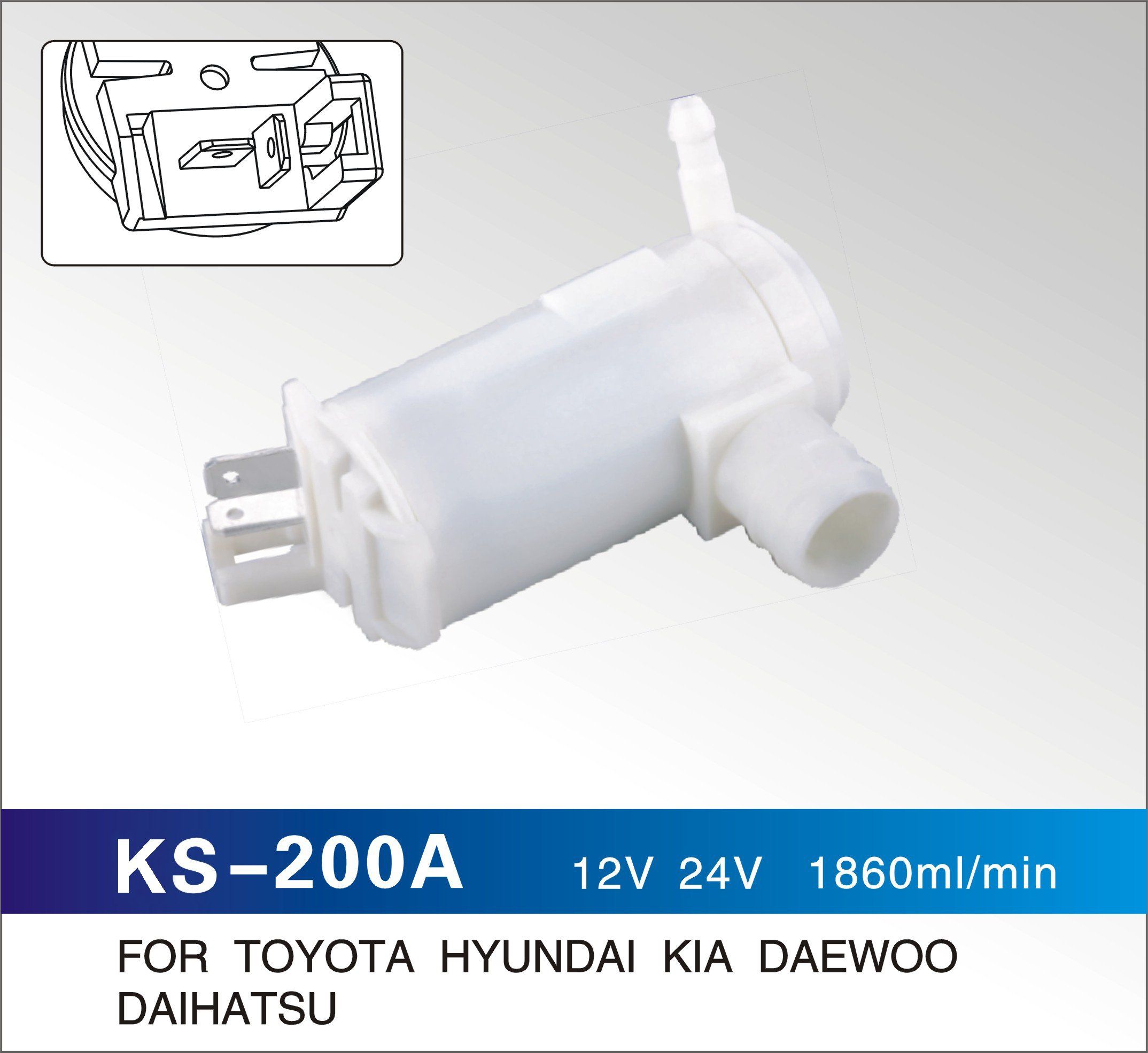 Washer Pump for Toyota Hyundai KIA Daewoo Daihatsu