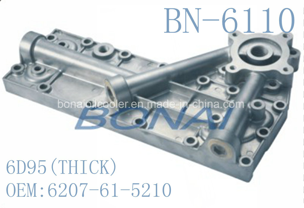 Komatsu Aluminium Oil Cooler Side Cover 6D95 (5P) (OEM: 6207-61-5210) (thick type)