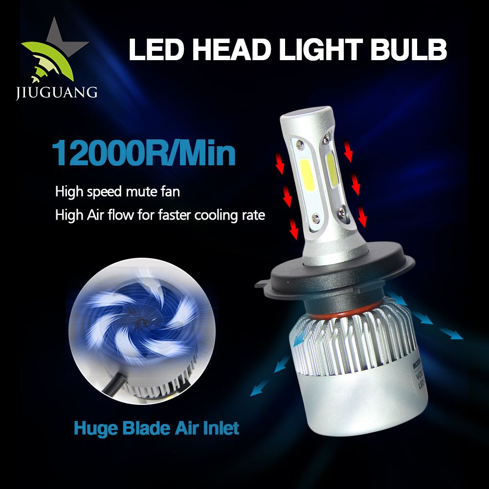 Top Quality DOT Certified 12000r/Min 36W 8000lm High Lumen H4 C6 LED Headlight for Cars