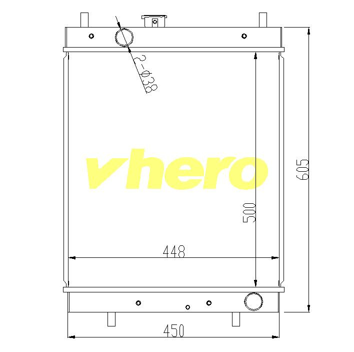 Intercooler All Aluminum Auto Radiator for Technical Vehicle Hitachi75