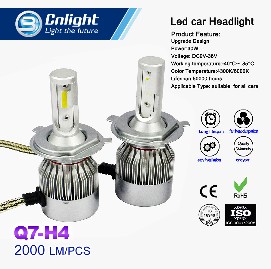 High Power LED Car Accessories Body Part Headlight C6 H4 Auto Headlight Car Parts LED Auto Lamp Car Kit LED Car Light