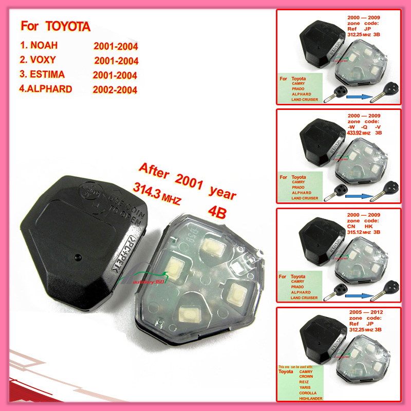 Remote Interior for 2005-2012 Toyota with 3 Button 312.25MHz Ref Jp