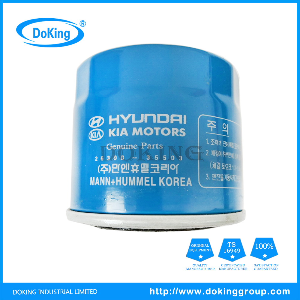 High Quality Auto Parts Oil Filter 26300-35503 for Hyundai