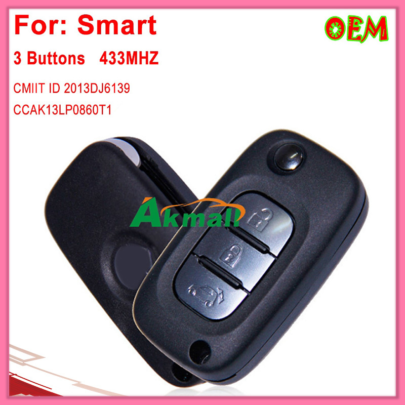 Remote Key for Benz Smart 3 Buttons 433MHz Pcf7961m Twb1g767