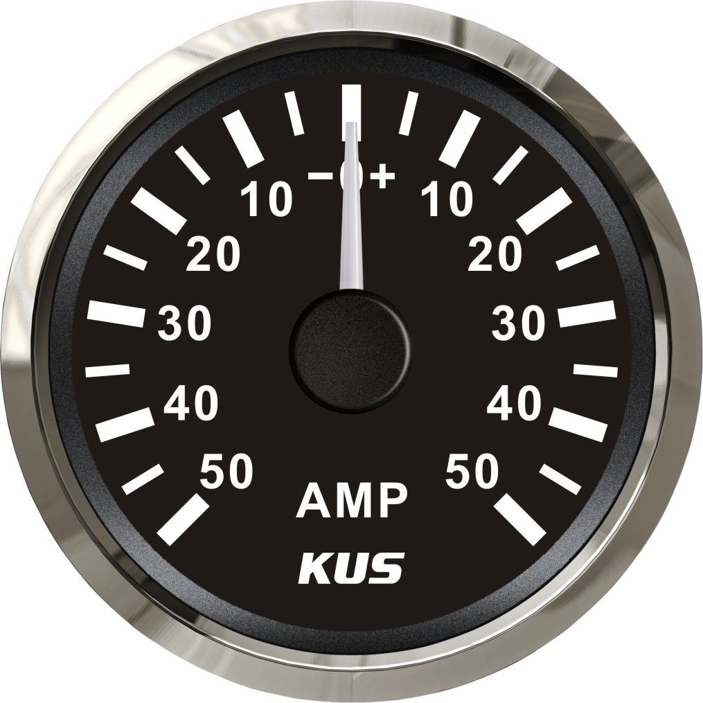 52mm Ammeter/AMP Gauge Black Faceplate with Reasonable+/--50A with Current Pick-up Sensor for Universal Motorcycle Boat Yacht