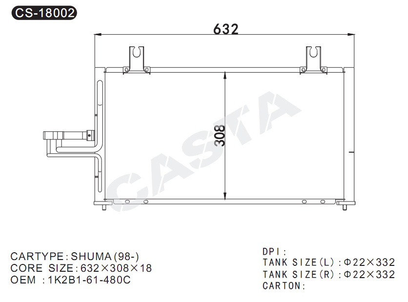 Good Quality Condenser For Hyundai Shuma (98-)