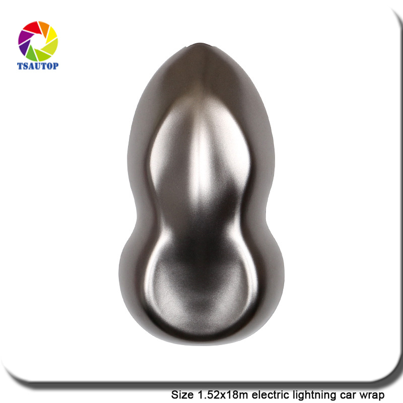 Tsautop Size 1.52X18m Electric Lightning Car Wrap Pearl Metal Car Sticker