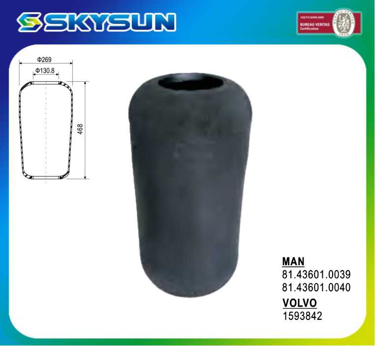 1593842 Air Shock Absorber Rubber Air Spring for Volvo
