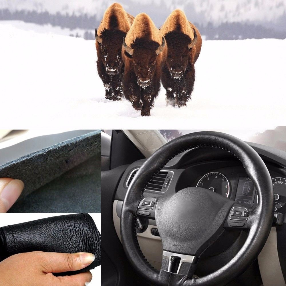 Universal Car Steering-Wheel Cover 38cm Quality Leather Car Styling Handlebar Braid Steering Wheel Covers Breathable