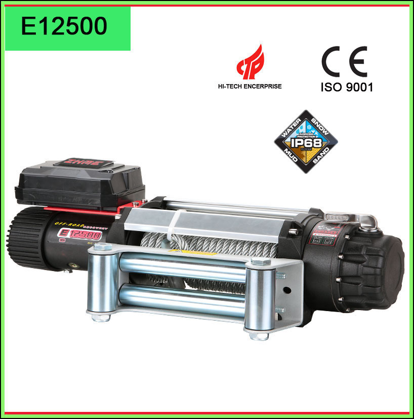 Zhme 12V DC Offroad Winch with 4-Way Fairlead for 4WD