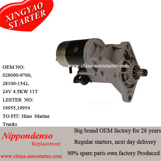 Denso Starter Motor for Hino W04CT, W04D, 0280009760, 281001542, 281001542b