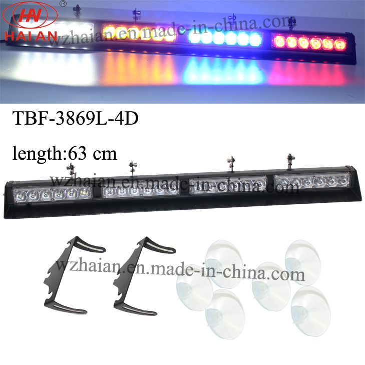6 Suckers Mount Multi Color LED Windshield Light Bar (TBF-3869L-4D-W/A/B/R)