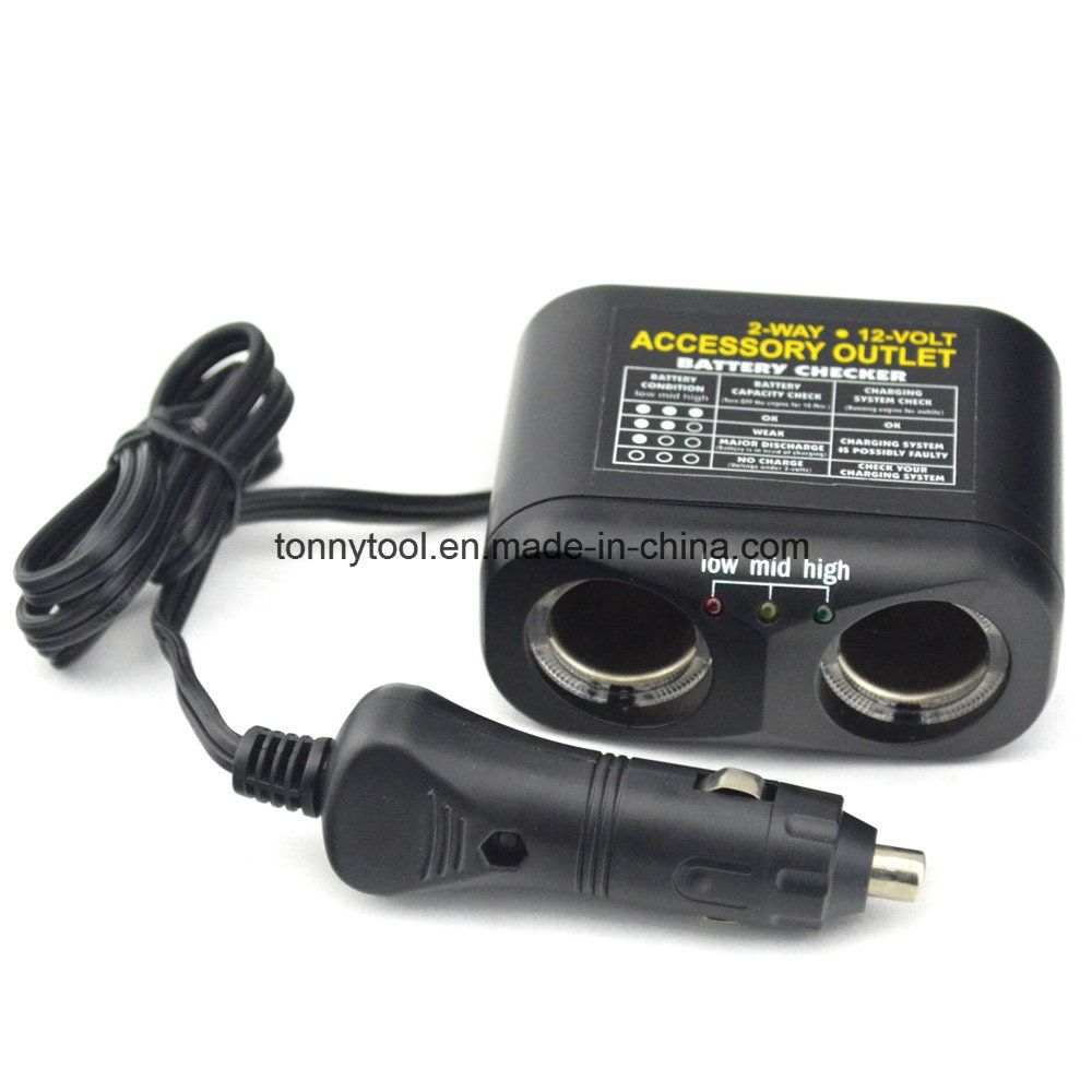 DC12V 2-Socket Cigarette Lighter Adapter Socket Splitter Separate