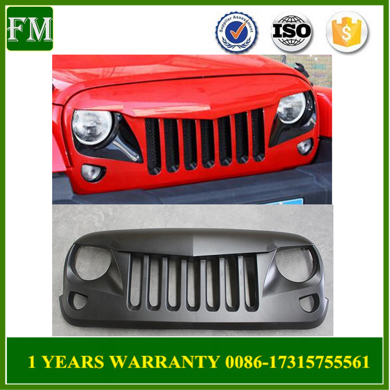ABS Eagle Eye Matte Black Front Grille for Jeep Wrangler