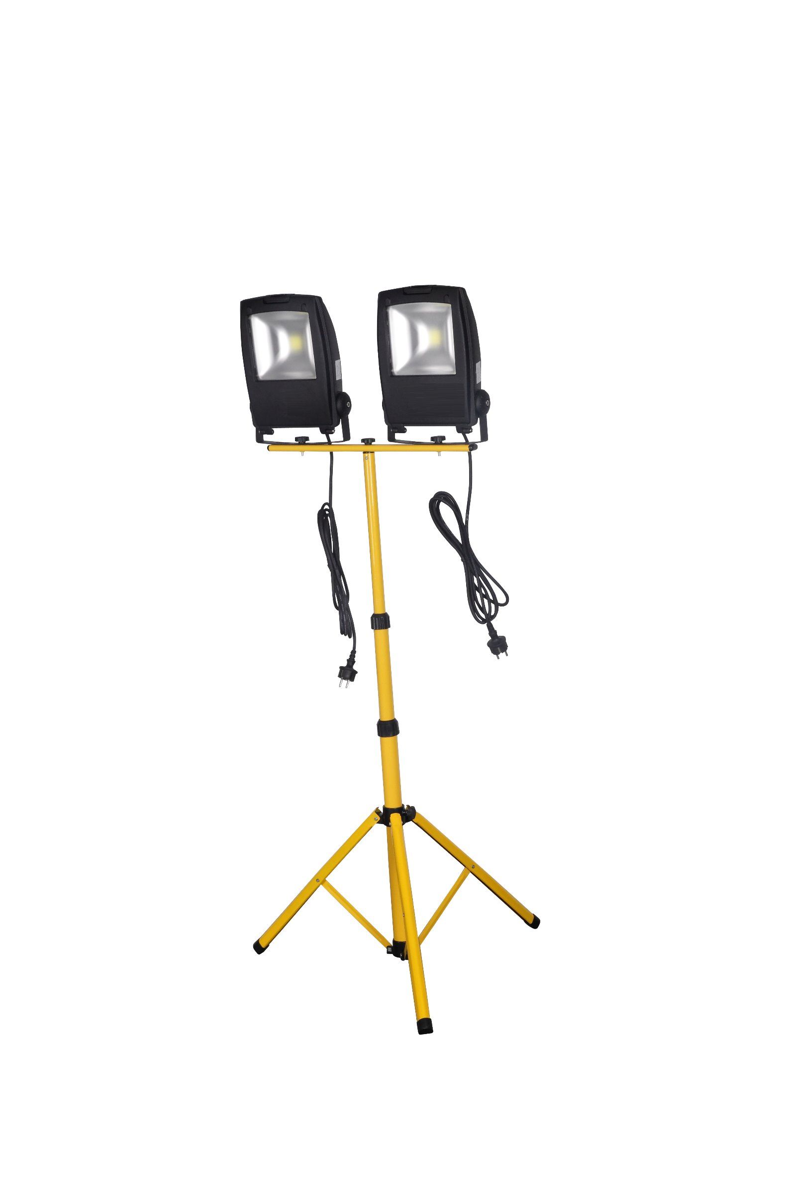 Dual-Head Car Repair Work Light with Metal Lamp House and Telescoping Tripod