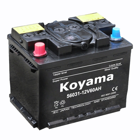 DIN Standard Dry Charge Auto Battery 56031-12V60AH