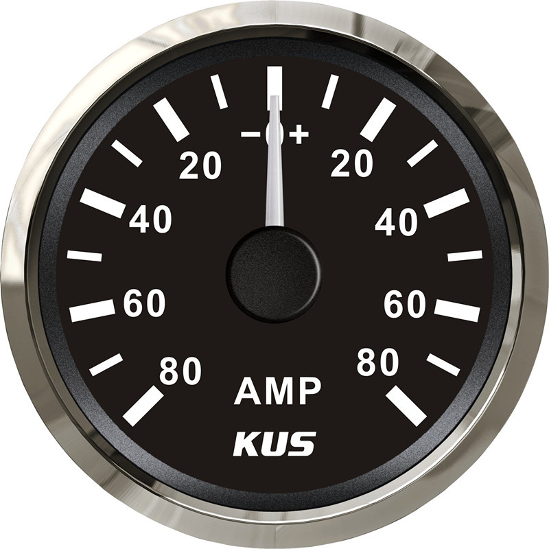 52mm Ammeter/AMP Gauge Black Faceplate with Reasonable+/--80A with Current Pick-up Sensor for Universal Motorcycle Boat Yacht