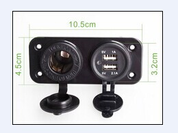 12V-24V Dual USB Car Charge+ Power Socket