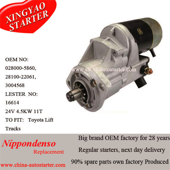 Lift Truck Direct Online Starter with Brushes for Toyota (2810022061)