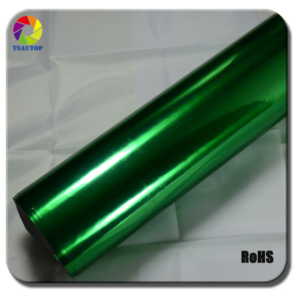 Tsautop Green Hot Sale High Strechable Mirror Chrome Film Vinyl