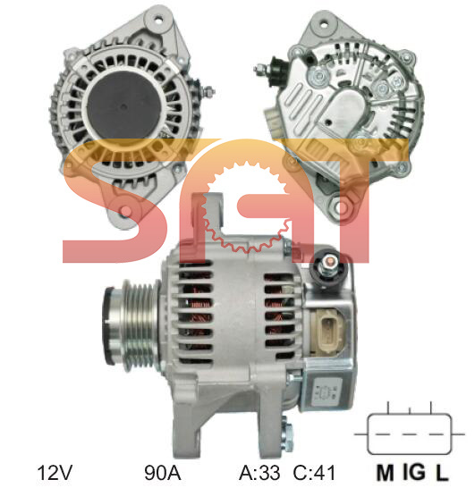 Nippondenso Alternator 27060-33040 23859 Ja1891IR