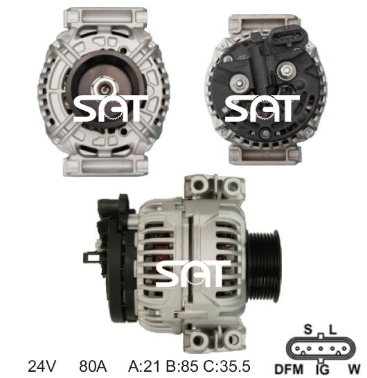 Bosch Alternator 0124555008 Ca1851IR 23833