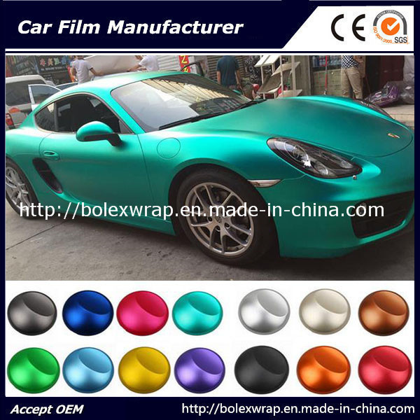 High Quality Tiffany Matte Chrome Ice Film Car Wrap Adhesive Vinyl 1.52m Width