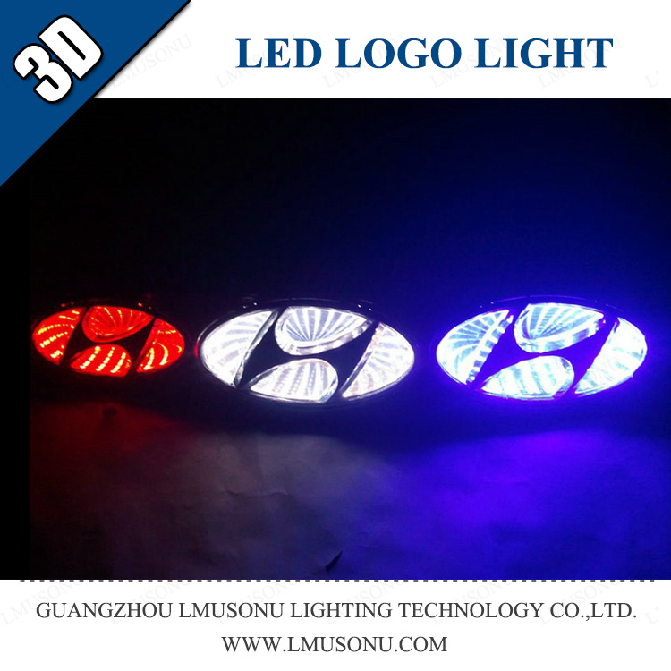 Lmusonu Automobile Car 3D LED Logo Badge Light for Hyundai