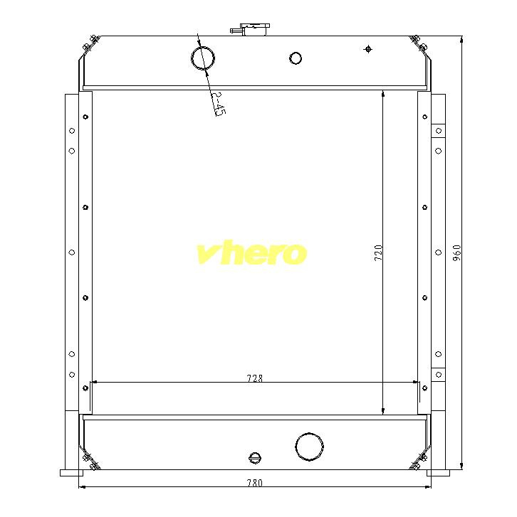 Heat Exchanger Aluminum Auto Radiator for Technical Vehicle Liugong 205