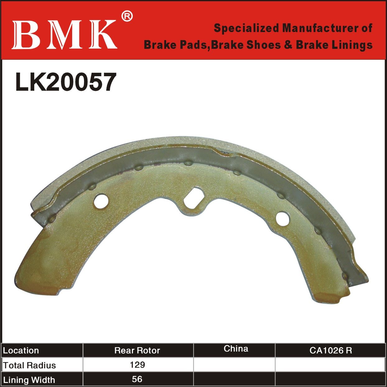 High Quality Brake Shoes (K20057) for Chinese Car