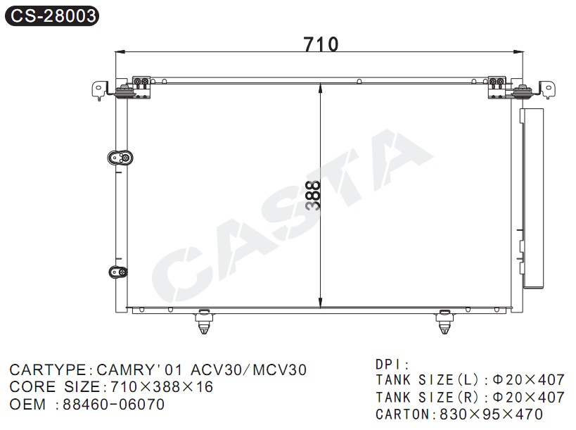 Hight Quality 2001 Auto Condenser All Aluminum 88460-06070