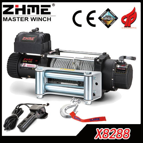 8288lbs Wire Rope Remote Controlled Electric Winch for off-Road