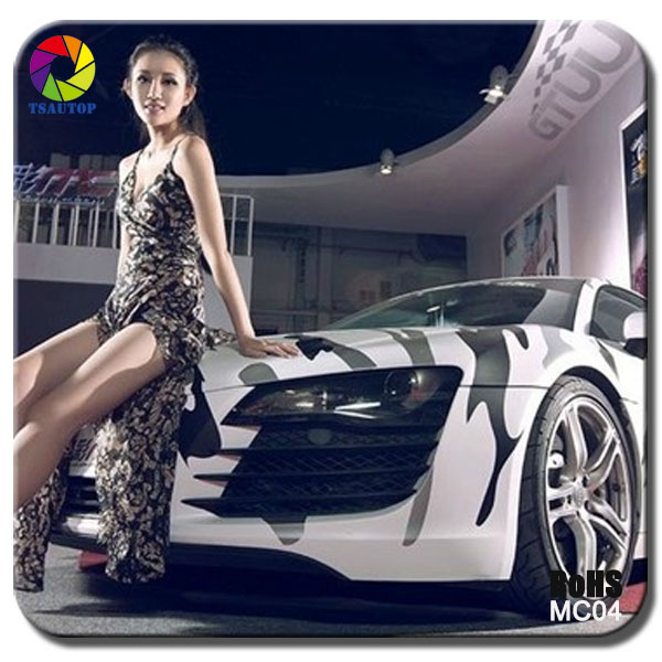 Tsautop Snow Camo Vinyl Camouflage Car Wrap